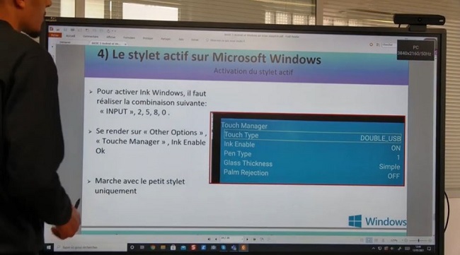 Le stylet actif sur Microsoft Windows