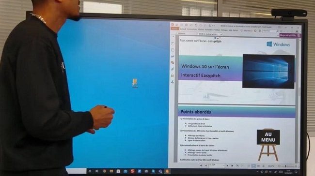 Windows 10 sur l’écran interactif Easypitch
