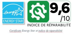 Certificats Energy Star et indice de réparabilité